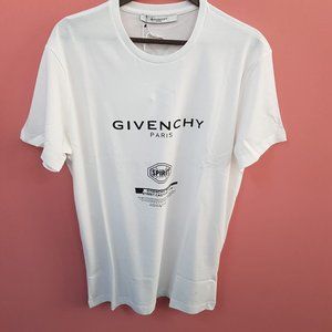 Givenchy Men Back and Front Print White T-Shirt